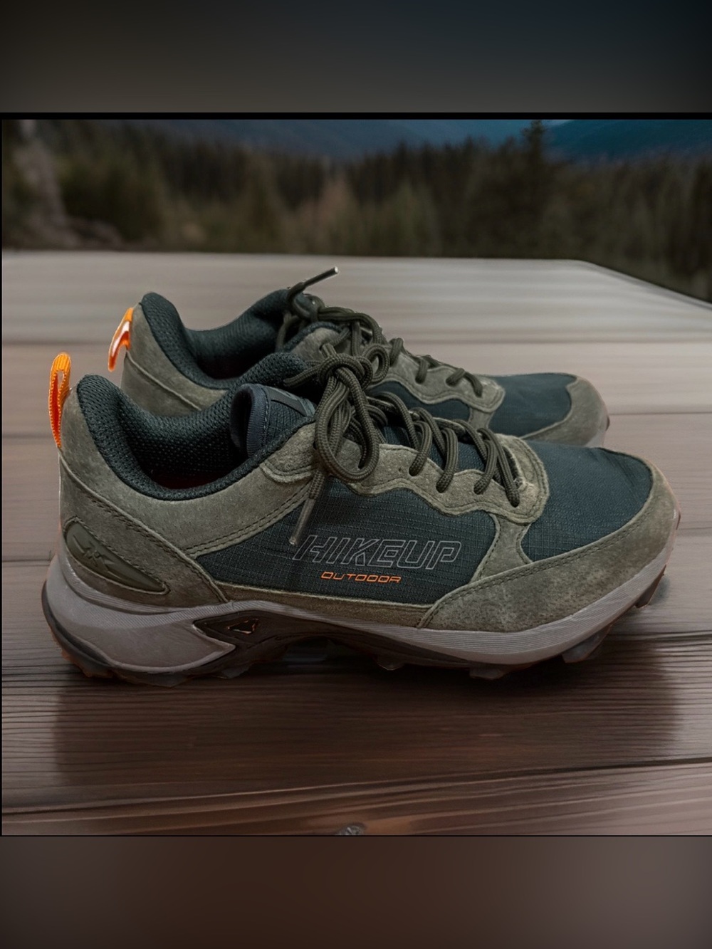 HIKEUP Outdoor Men's Athletic Hiking Shoes Sz 8 green
